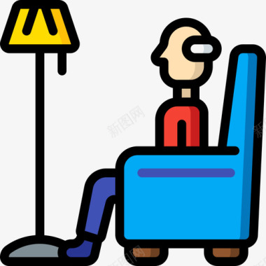 椅子椅子退休3线性颜色图标