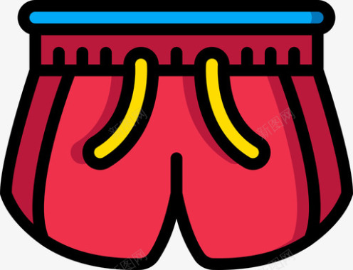 运动游泳短裤夏季运动会3线性颜色图标