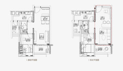 公寓户型轻装放大小户型诠释家的温度感ULD设计平面1公寓高清图片