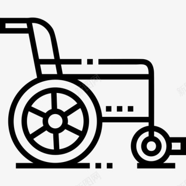 轮椅医疗服务14直线图标