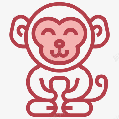 猴子去泰国旅行6红色图标