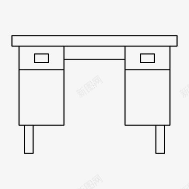 办公桌背景装饰办公桌装饰家具图标