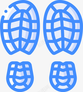 蓝色矩形脚印徒步旅行10蓝色图标
