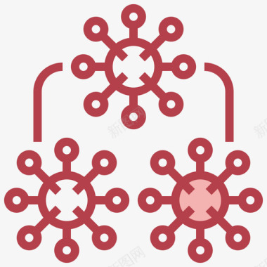 连接病毒传播64红色图标