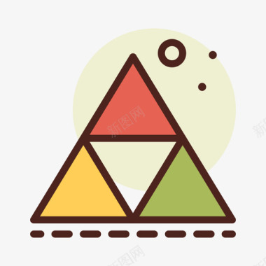 三角形抽象5线颜色图标