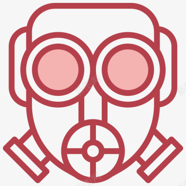 防毒面具病毒传播64红色图标