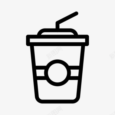 吸管咖啡杯饮料果汁图标