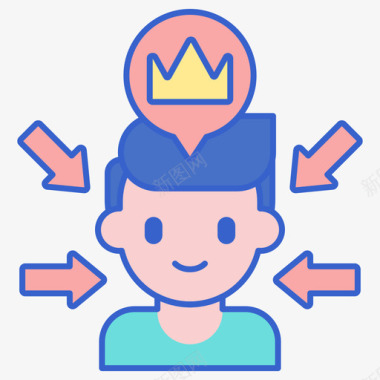 自信自信上瘾21线性颜色图标