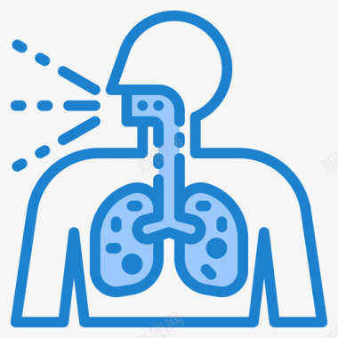 蓝色软件图标咳嗽冠状病毒100蓝色图标