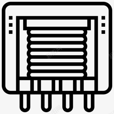变压装置变压器电子元件6线性图标