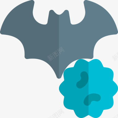 蝙蝠的翅膀标志蝙蝠冠状病毒131扁平图标