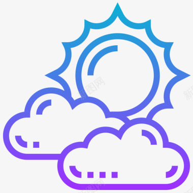 风景变化太阳气候变化55梯度图标