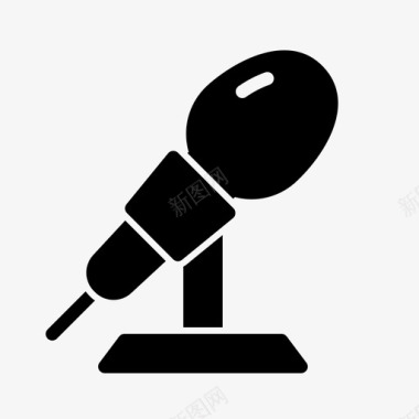 讲台麦克风电手图标