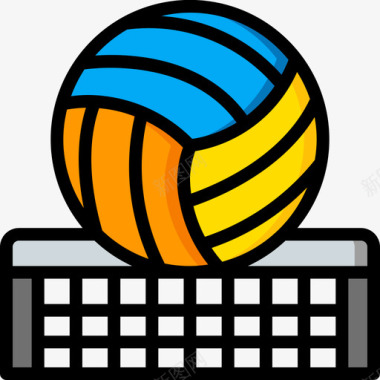 运动会会徽排球夏季运动会3线颜色图标