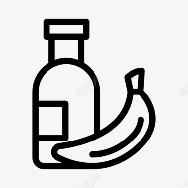 香蕉汁瓶饮料水果图标