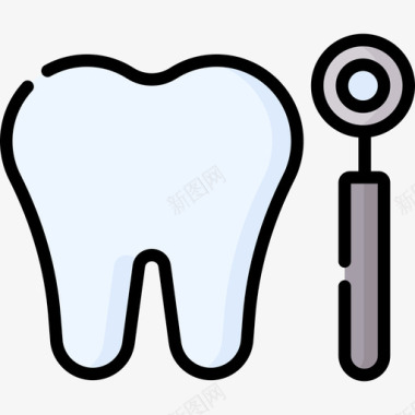 锋利的牙齿牙齿医学56线颜色图标