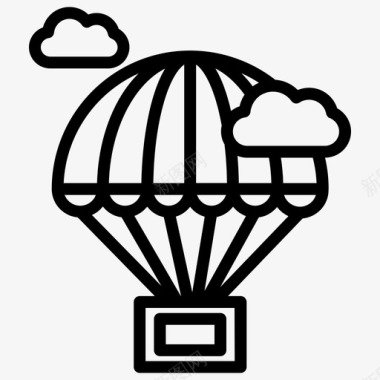 跳伞降落伞潜水跳伞图标