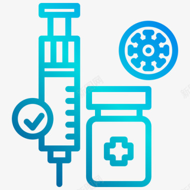 病毒药物122病毒线性梯度图标