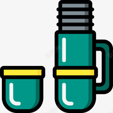 图标装饰烧瓶徒步旅行13线性颜色图标