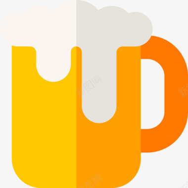 啤酒杯啤酒杯欧洲8号扁平图标