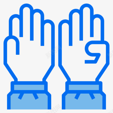 手套医疗保健29蓝色图标