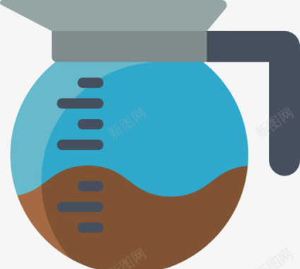 扁平咖啡2号咖啡壶扁平图标