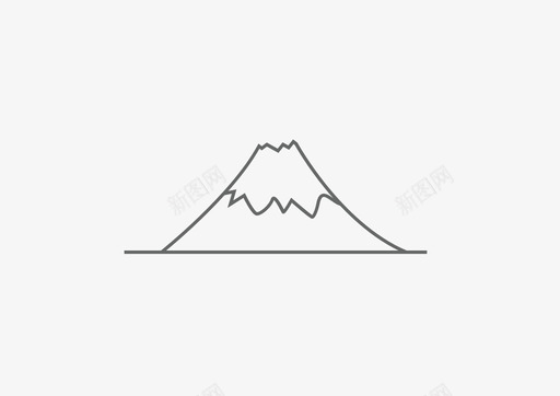 矢量日本面条日本富士山图标
