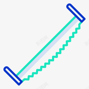 手锯手锯木工17轮廓颜色图标