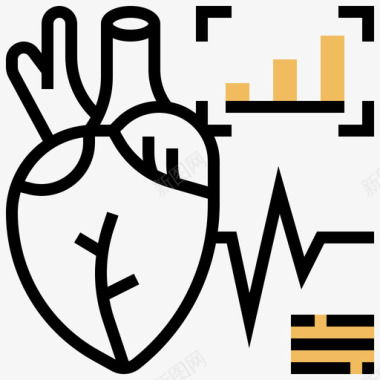心电图监护仪健康检查13黄色阴影图标