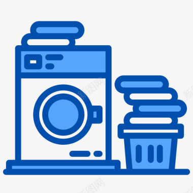 大容量洗衣机洗衣机呆在家里39蓝色图标