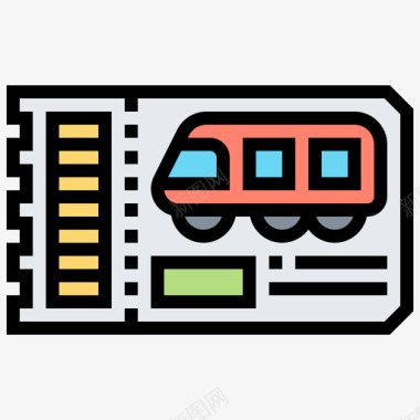 免扣火车火车票53号线线颜色图标
