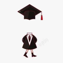 毕业季大学生学士服身体无头大头贴照片装饰透明5毕业素材
