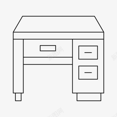 可拆卸办公桌办公桌装饰家具图标