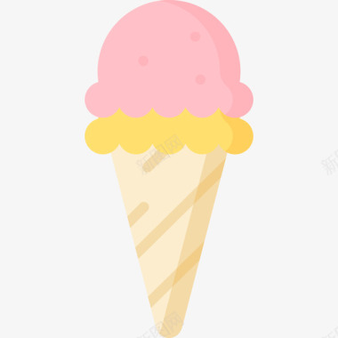 矢量盆栽冰淇淋冰淇淋夏季186平淡图标