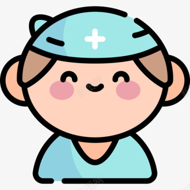护士素材护士医疗服务18线性颜色图标