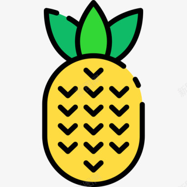 菠萝特写菠萝巴西狂欢节1线形颜色图标