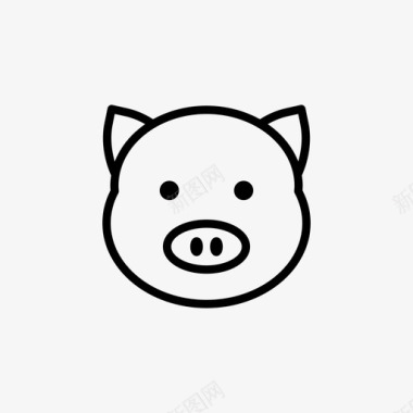 猪动物可爱图标