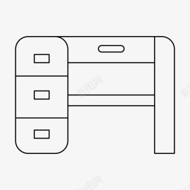 定制书桌书桌装饰家具图标