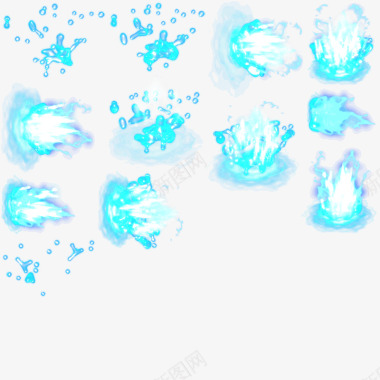 蓝色光效技能特效游戏光效手游特效技能光魔法技能技能光效光效图标