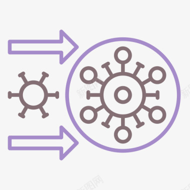 传播病毒海报突变病毒传播83线状颜色图标