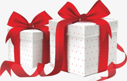 00648红色斑点礼品盒子搭配红色丝带透明礼盒素材