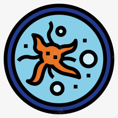 癌细胞172病毒线状颜色图标