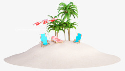 美工云海边夏日海报合成PSD模板沙滩涂设计素材