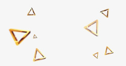 金色立体几何三角漂浮元素素材
