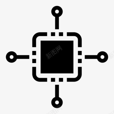 AI芯片微芯片电子芯片集成电路图标