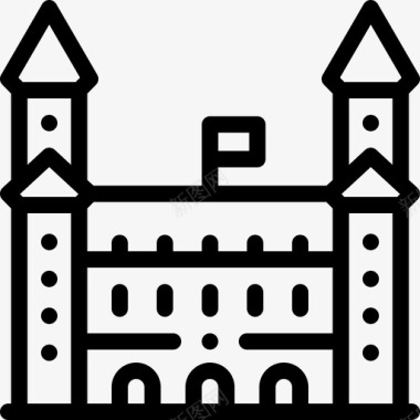 布拉迪斯拉发城堡欧洲9号直线型图标