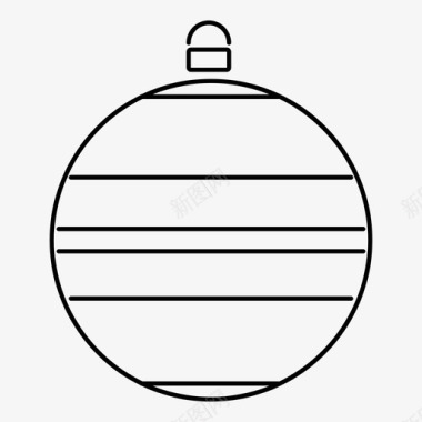 简单条纹球圣诞图标