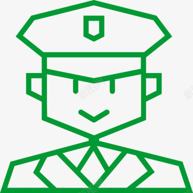警察的卡通人物警察列车员图标