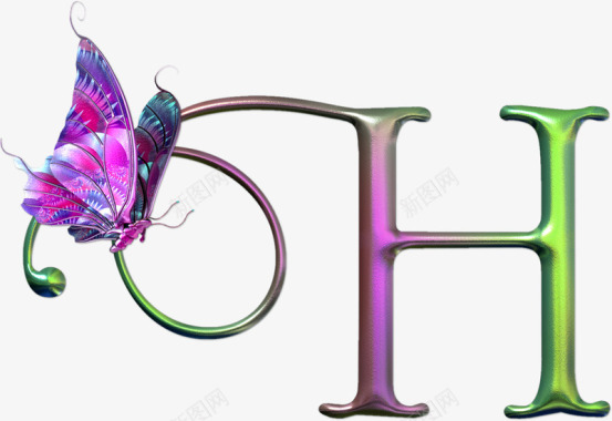 英文字母26个英文字母108mb超大立体彩色质感的蝴蝶字母图标
