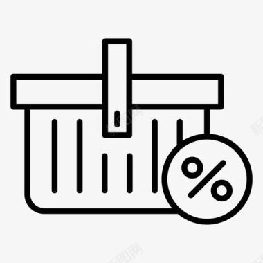年终折扣购物篮购买折扣图标